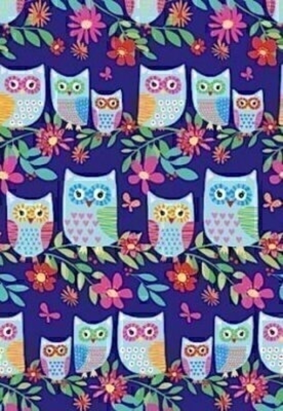 Levin Owl blue Gift Wrap on Roll by Stewo. Quality Wrapping Paper. Coated 80 gsm. Size 70cm x 2m